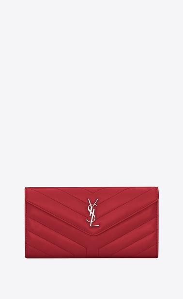 Loulou large flap wallet in matelassé "y" leather
